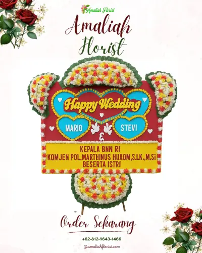 Karangan Papan Bunga Pernikahan di Pik